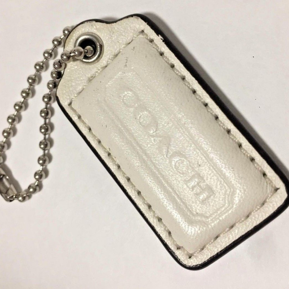 Coach Handbag KeyTag Chain Ivory Cream Key FOB